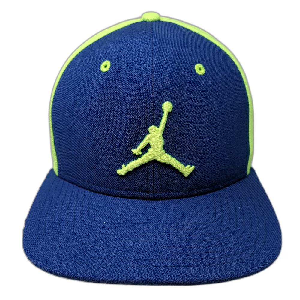 Jordan Snapback Blue Green One Size Jumpman Logo Hat Adjustable Contrast Panels